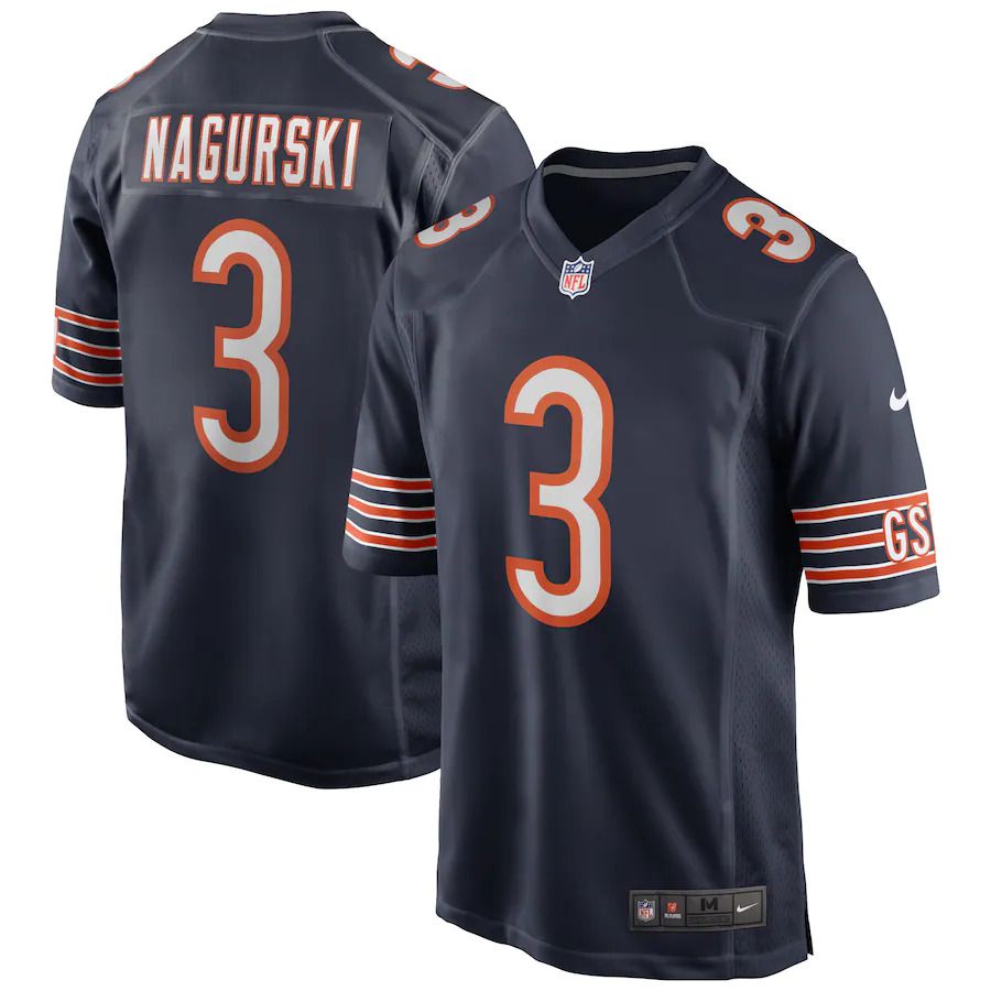 Men Chicago Bears #3 Bronko Nagurski Nike Navy Game Retired Player NFL Jersey